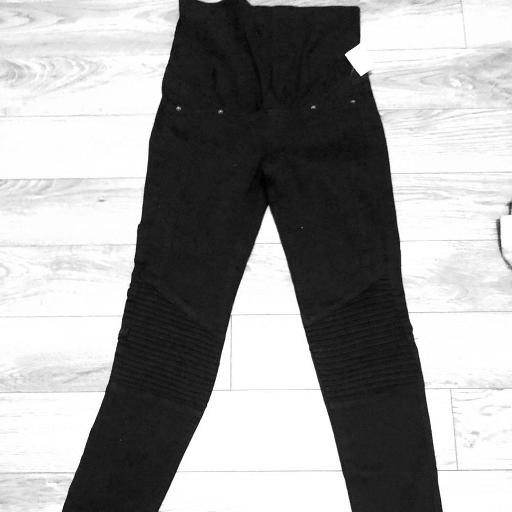 H&M maternity black skinny jeans full panel